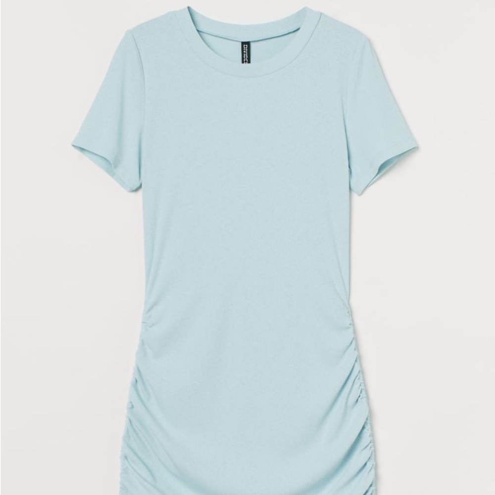 H&M fitted ruched t-shirt dress